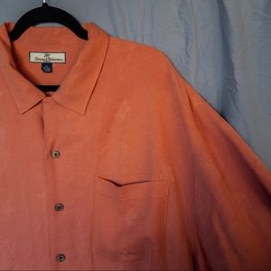 Tommy Bahams Mens Red Hawaiian Silk Shirt Size XL